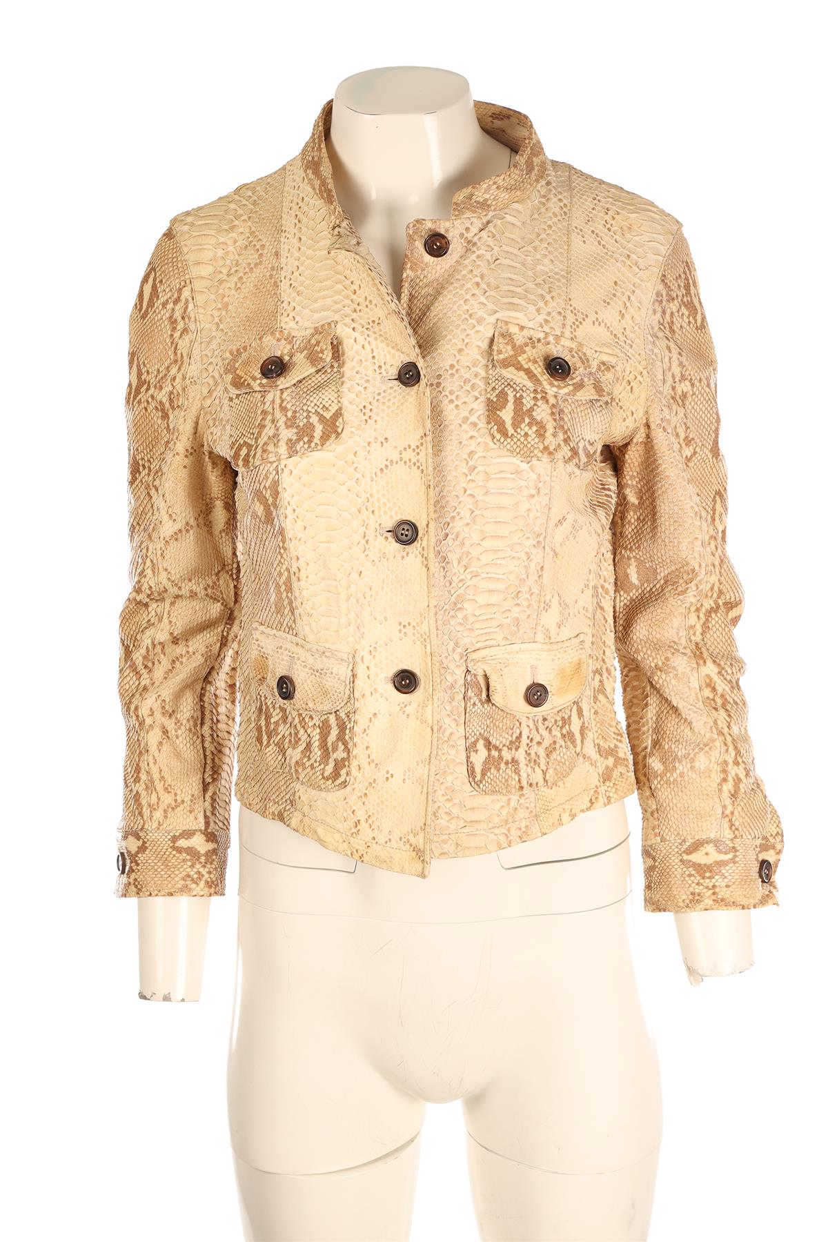 PRADA BEIGE VINTAGE PYTHON JACKET MEDIUM