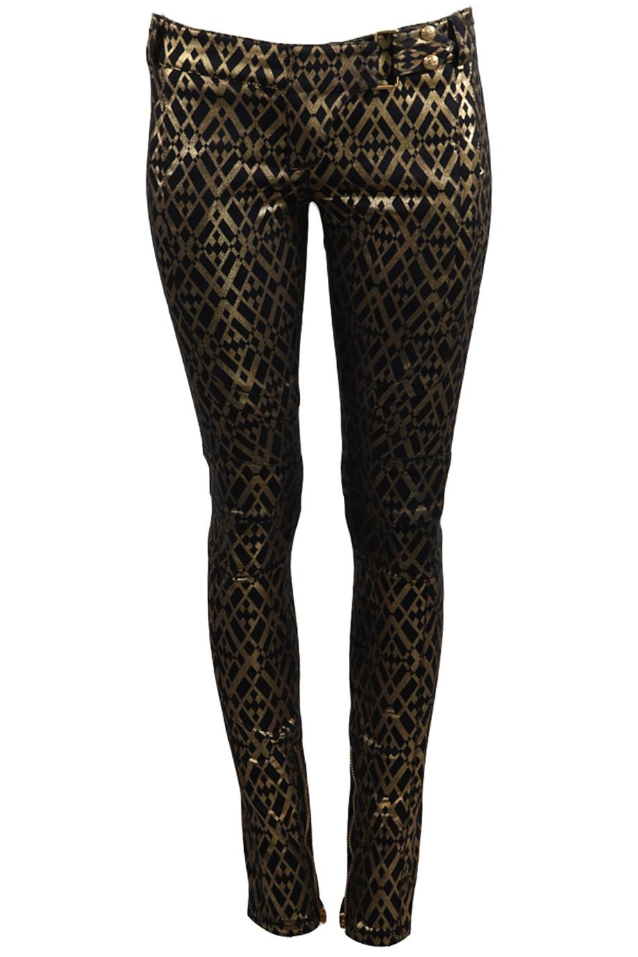 BALMAIN LOW RISE COTTON BLEND SKINNY PANTS FR 38 UK 10