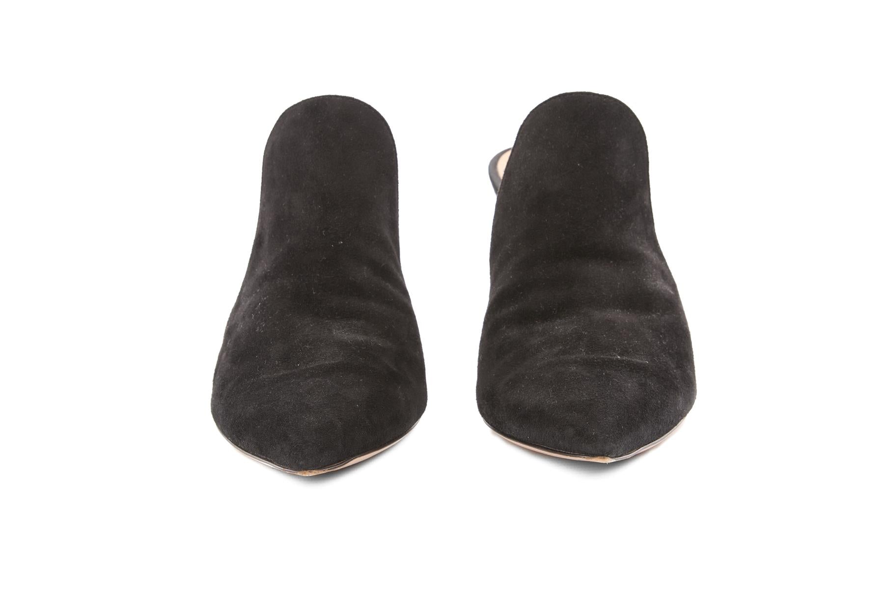 GIANVITO ROSSI BLACK SUEDE MULES EU 39 UK 6 US 9