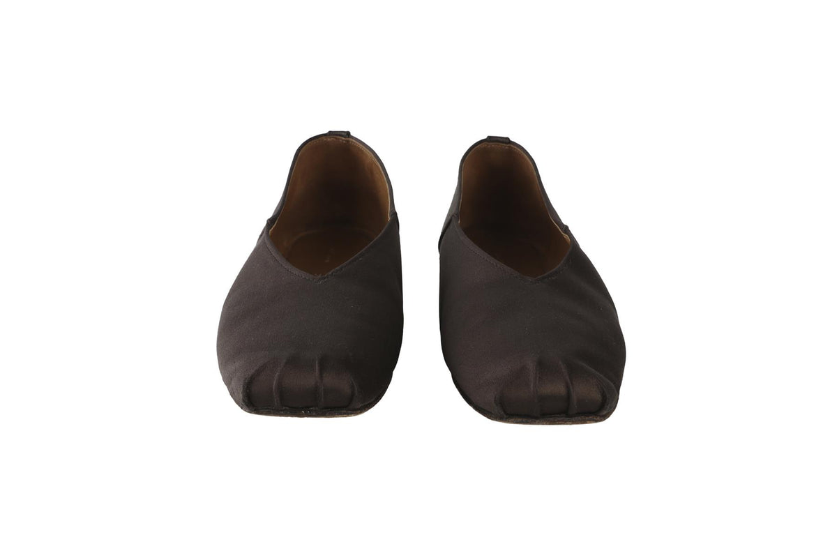 THE ROW GREY SATIN BALLET FLATS EU 38 UK 5 US 8