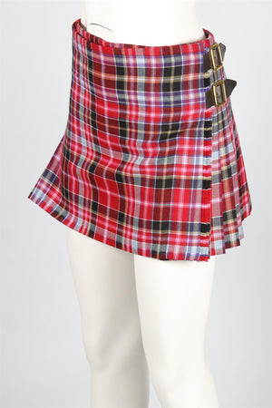 WORLD'S END + VIVIENNE WESTWOOD RED WOOL MINI SKIRT US 2 UK 6