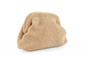 THE ROW BEIGE MIRA RAFFIA CLUTCH