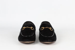 GUCCI BLACK JORDAAN VELVET LOAFERS EU 37 UK 4 US 7