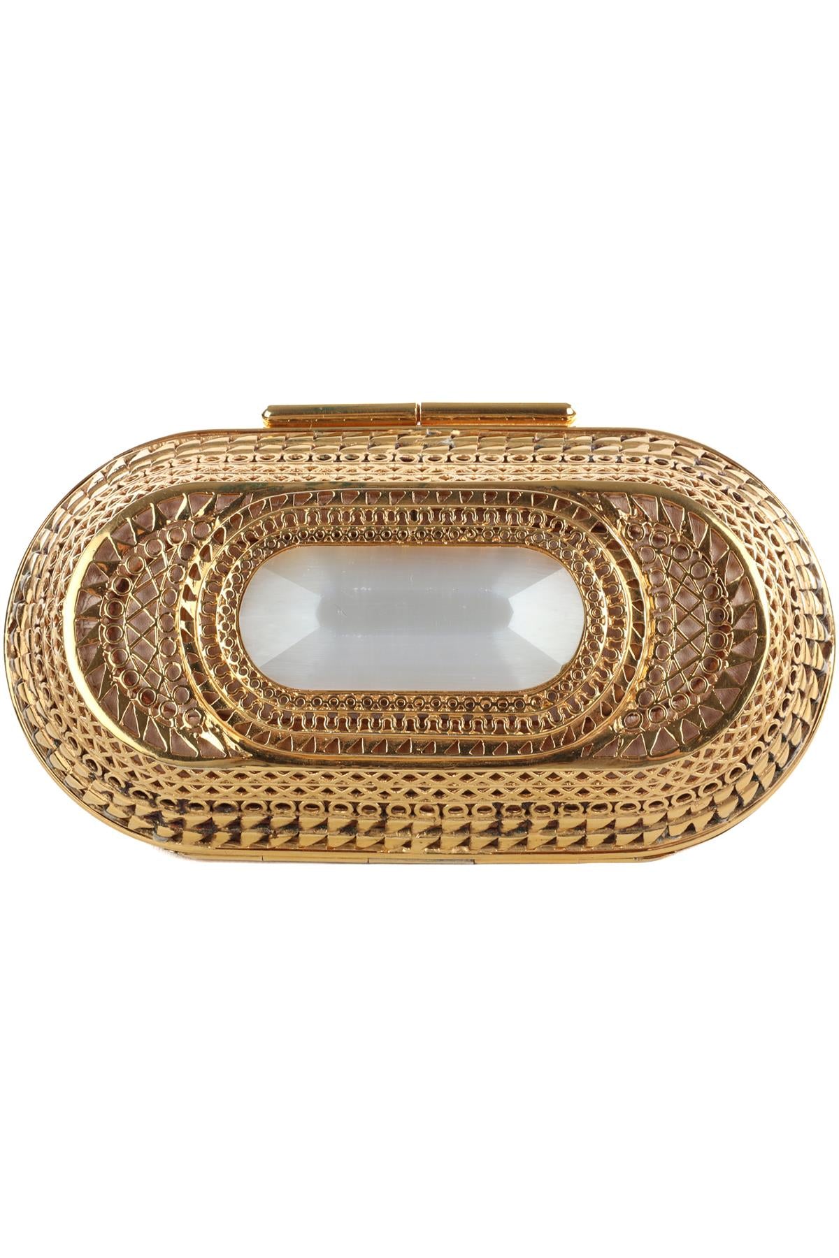 JIMMY CHOO GOLD METAL CLUTCH