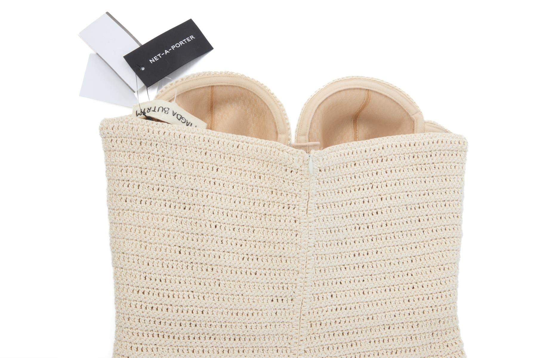 MAGDA BUTRYM CREAM CROCHET MINI DRESS FR 36