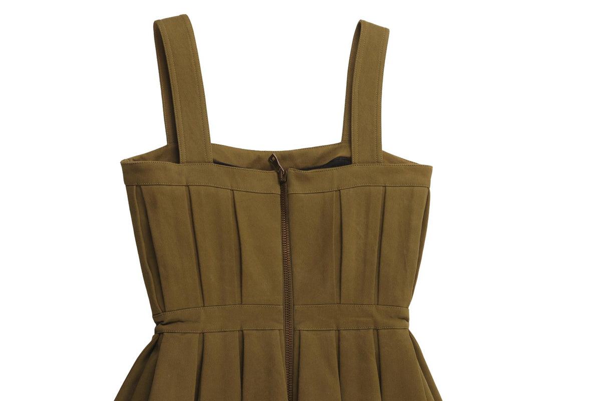 BALMAIN GREEN COTTON MINI DRESS FR 36 UK 8