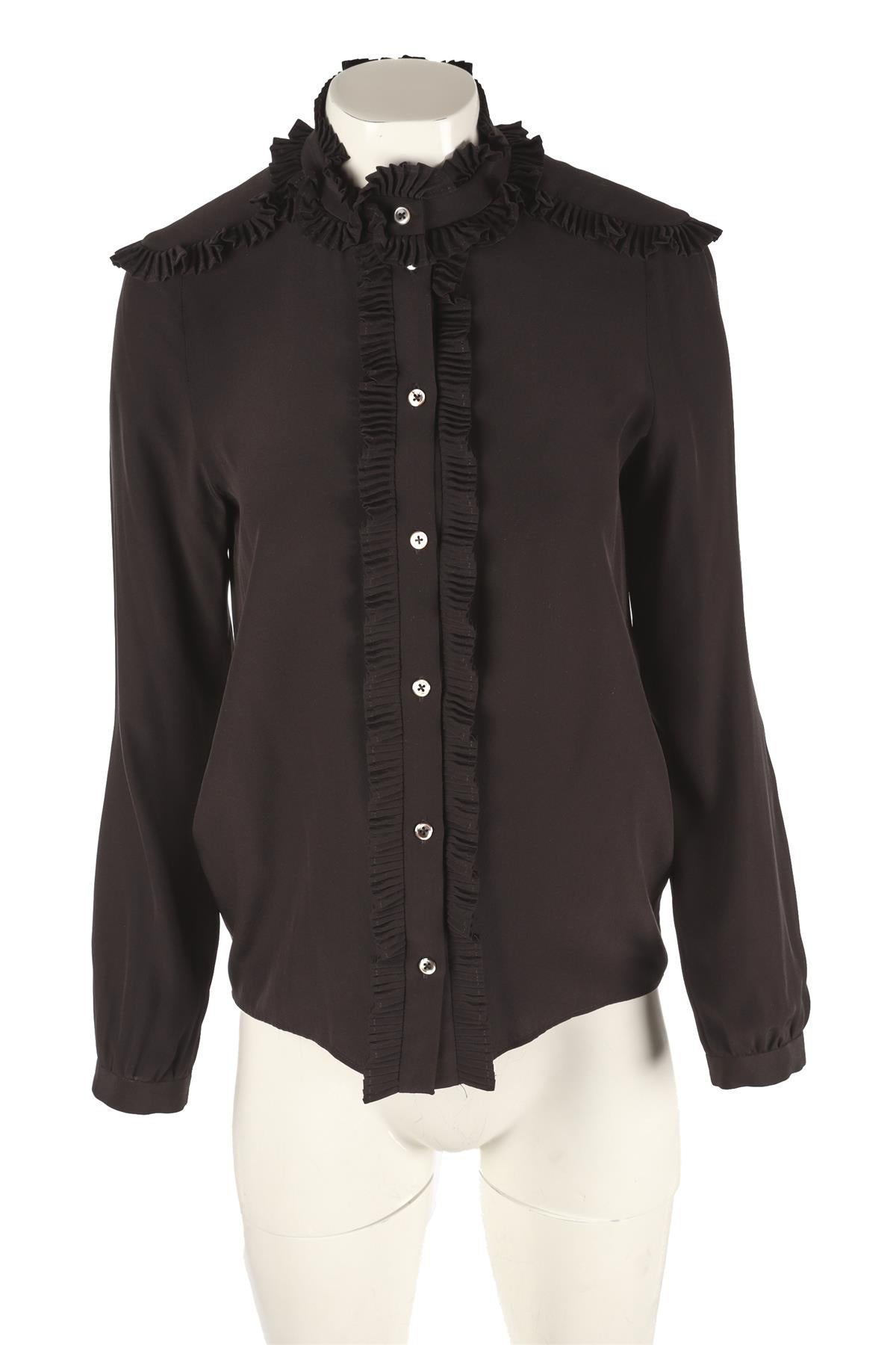 VANESSA SEWARD BLACK SILK SHIRT FR 38 UK 10