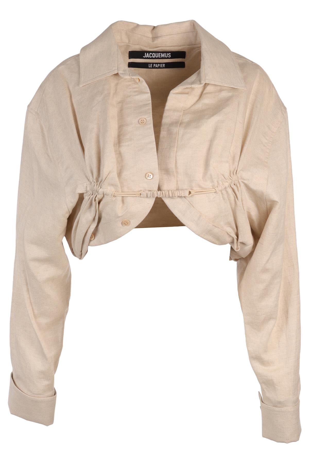 JACQUEMUS BEIGE COTTON TOP FR 40 UK 12