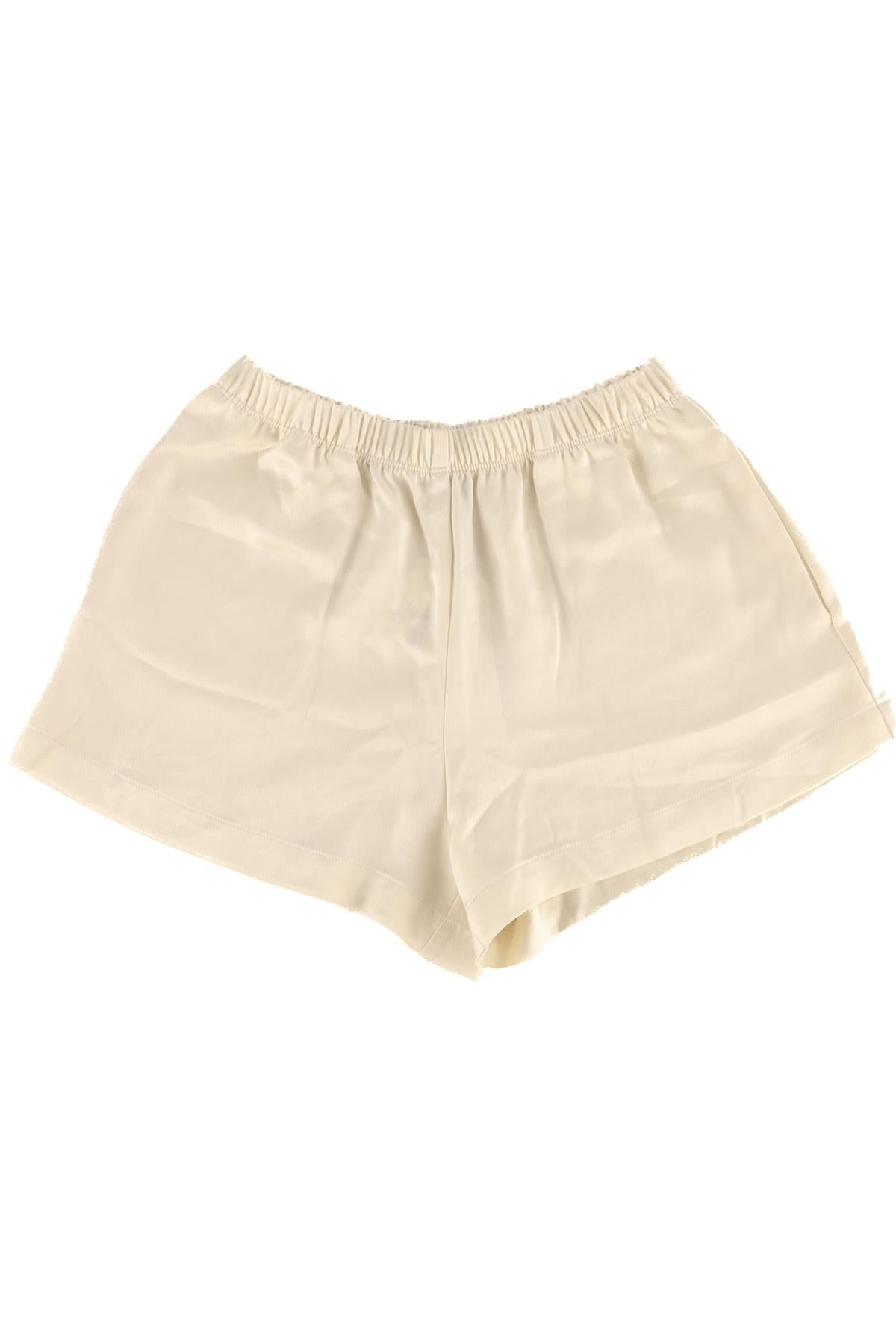 LESET CREAM SATIN SHORTS XSMALL