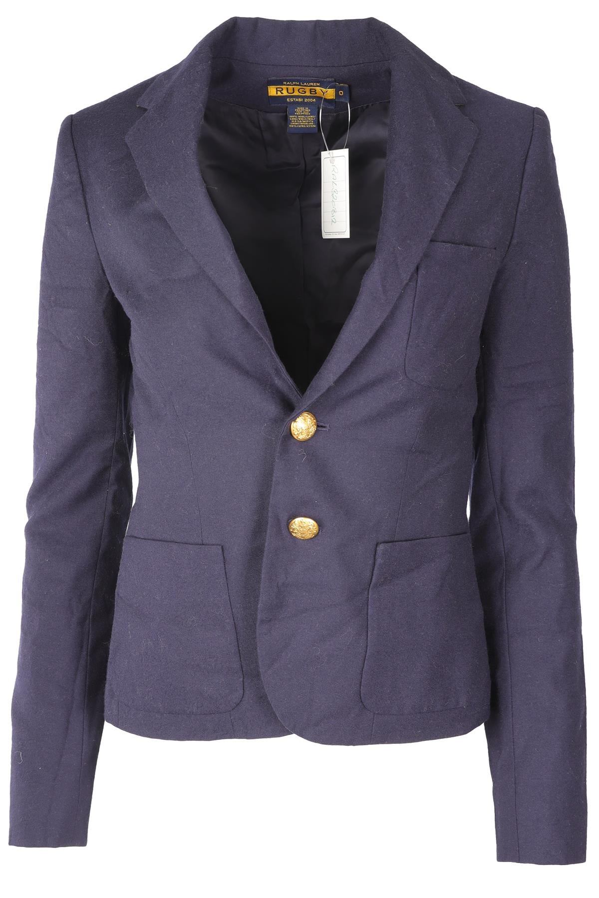 RALPH LAUREN RUGBY NAVY WOOL BLAZER US 0 UK 4