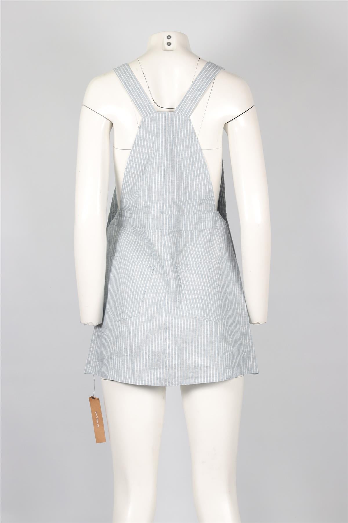 REFORMATION BLUE LINEN MINI DRESS US 2 UK 6