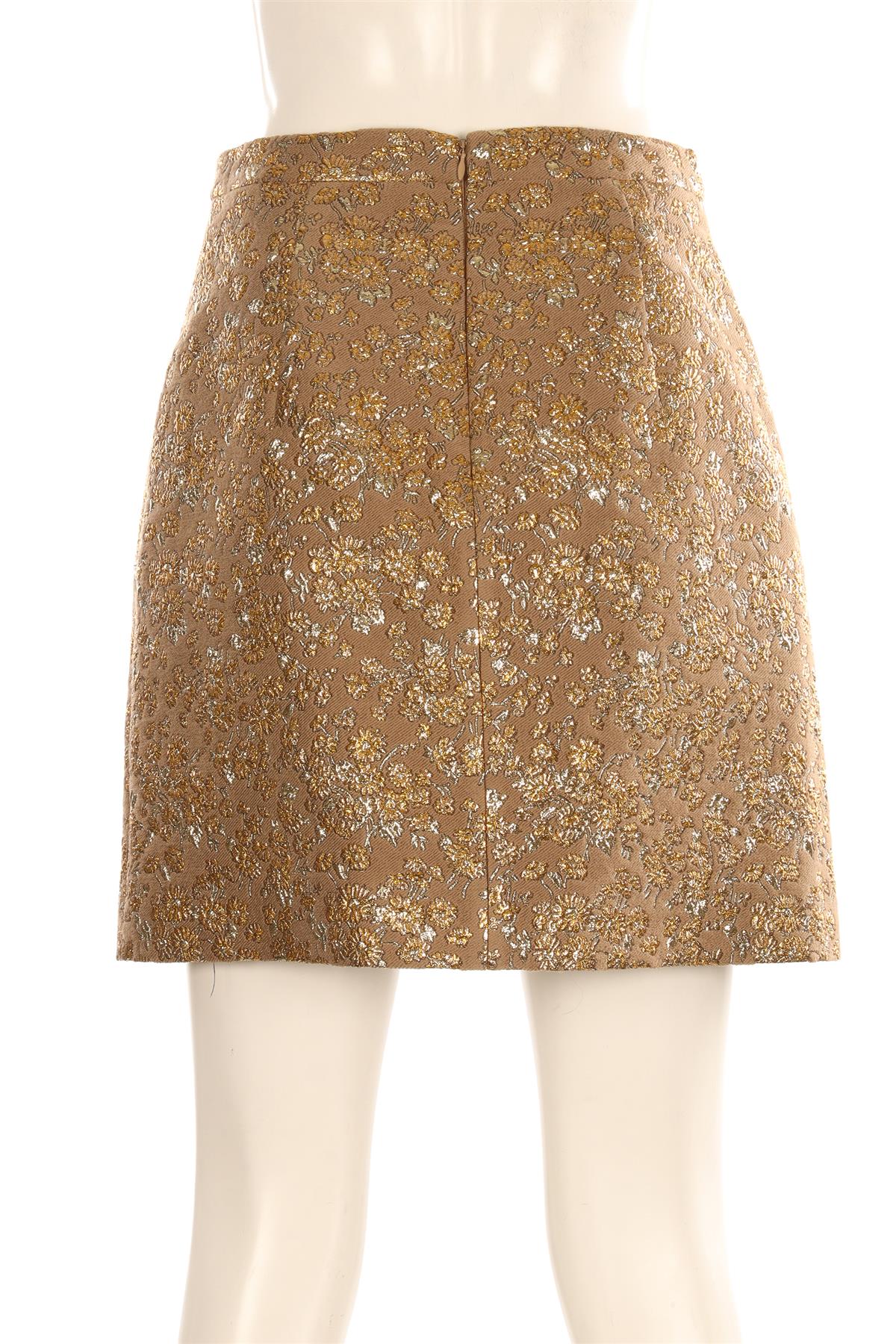 MICHAEL KORS GOLD WOOL MINI SKIRT US 6 UK 10