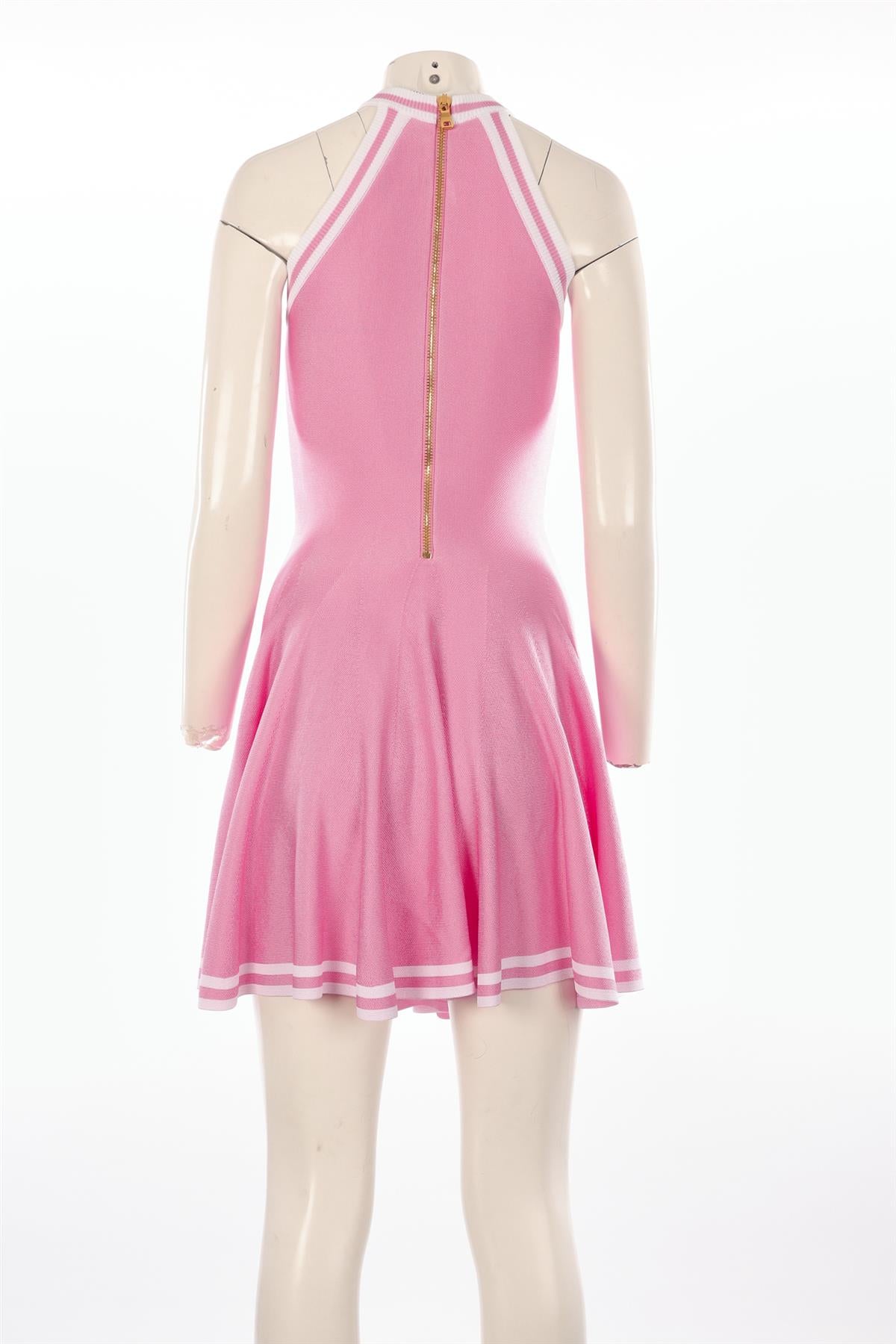 BALMAIN PINK KNIT MINI DRESS FR 36 UK 8