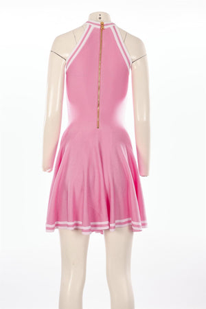 BALMAIN PINK KNIT MINI DRESS FR 36 UK 8