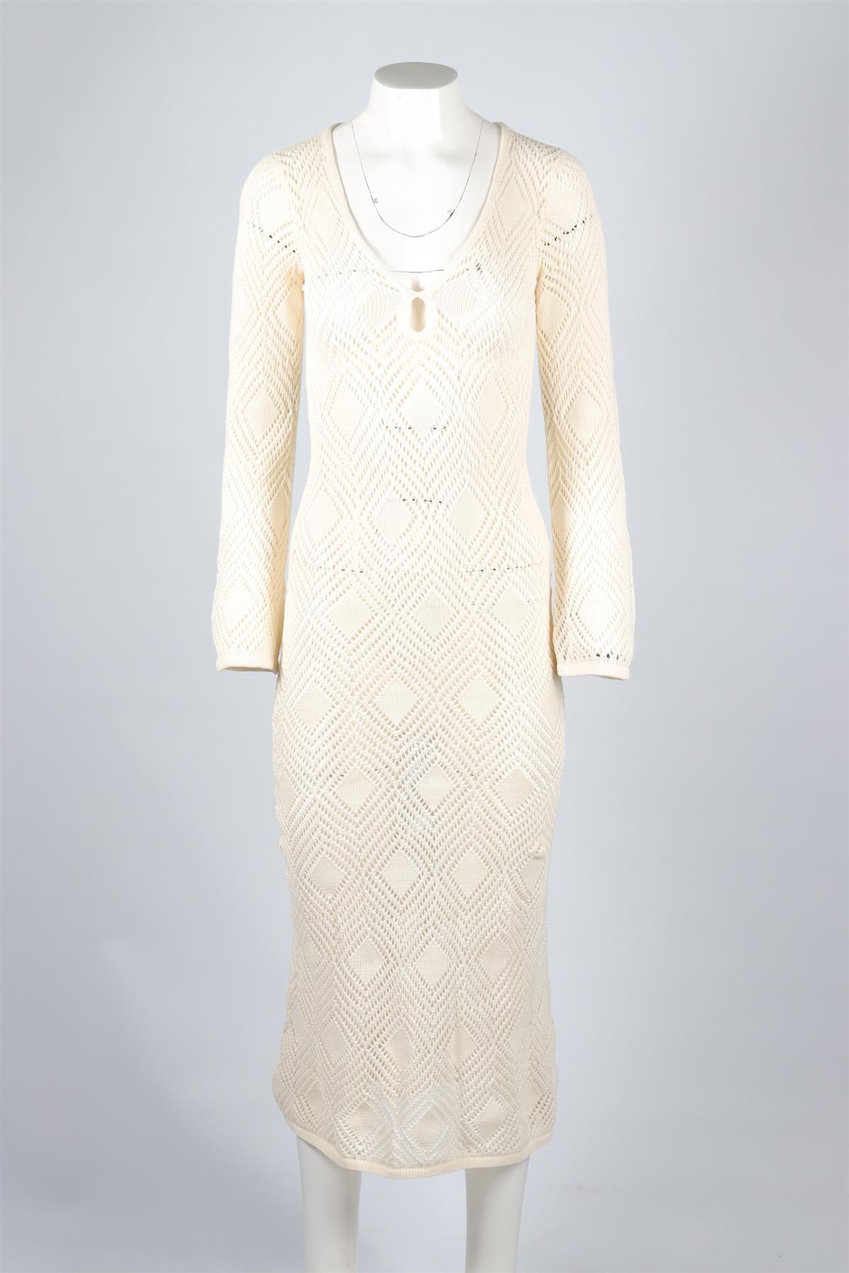 FAITHFULL THE BRAND BEIGE KNIT MAXI DRESS XSMALL