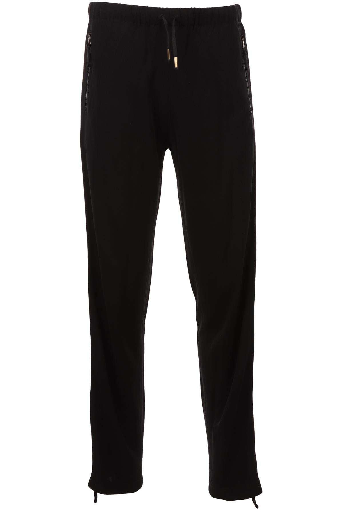 JEAN PAUL GAULTIER BLACK VINTAGE JERSEY STRAIGHT LEG PANTS IT 42 UK 10
