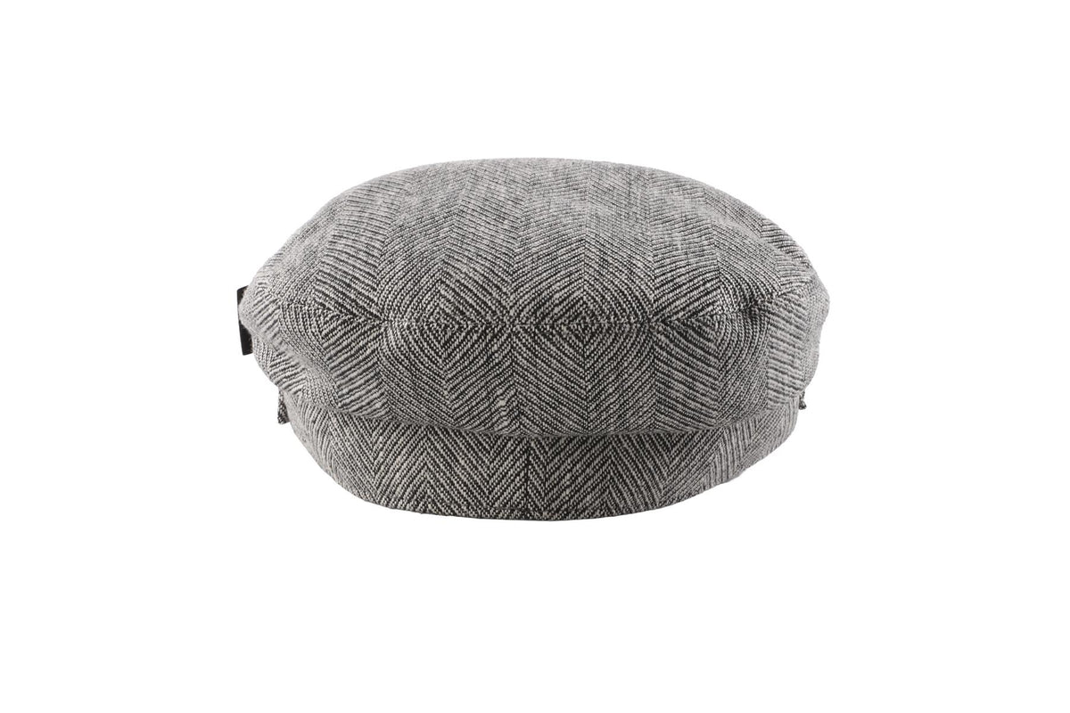 BORSALINO BLACK COTTON FLAT CAP 56 CM