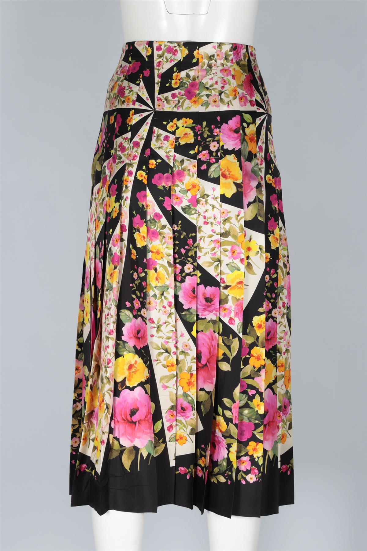 GUCCI MULTI SILK MIDI SKIRT IT 44 UK 12