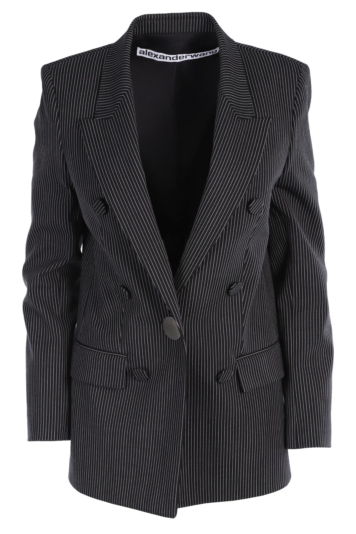 ALEXANDER WANG BLACK WOVEN BLAZER US 4 UK 8