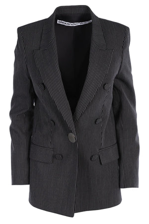 ALEXANDER WANG BLACK WOVEN BLAZER US 4 UK 8
