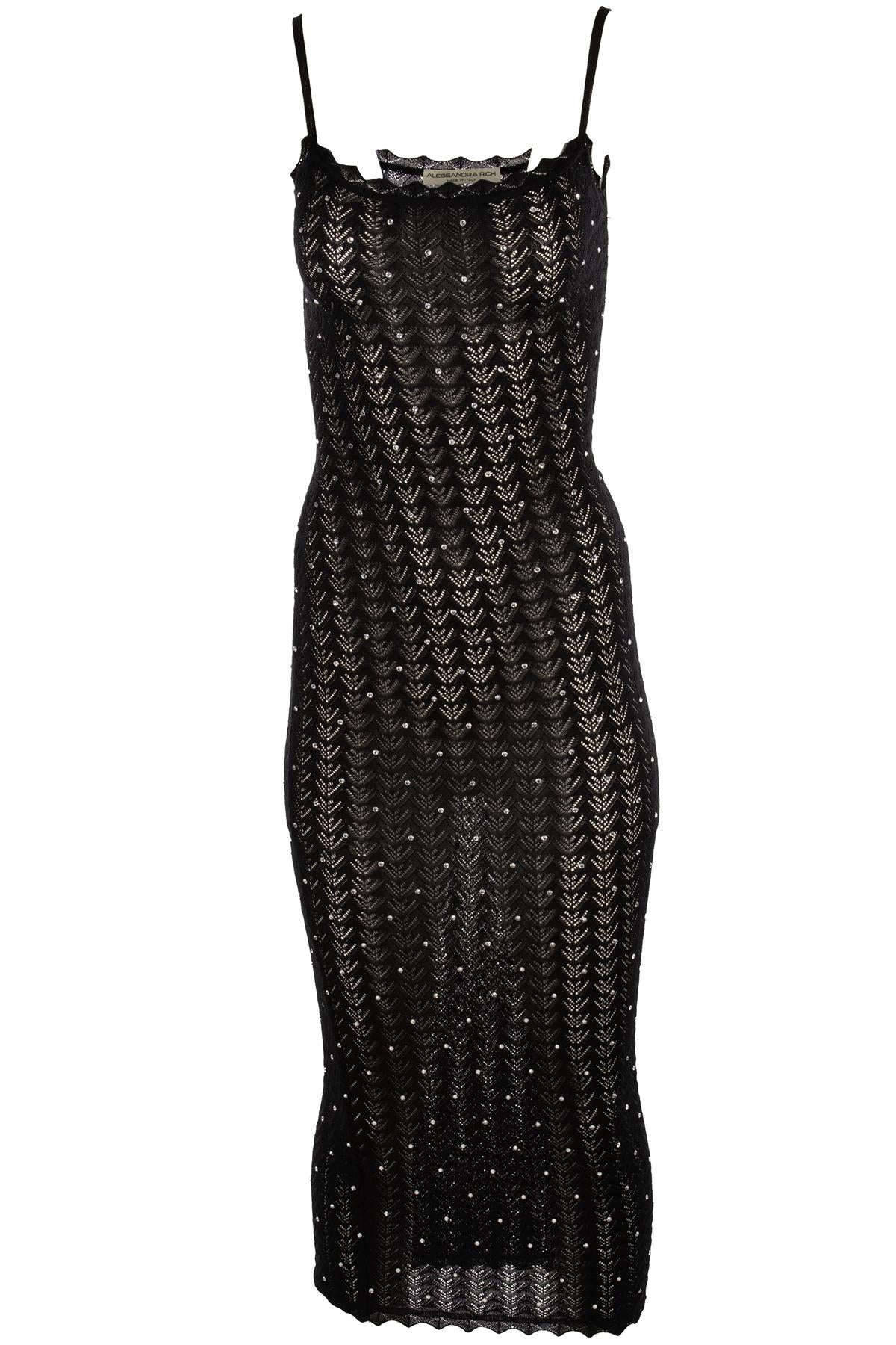 ALEXANDRA RICH BLACK MESH MAXI DRESS IT 40 UK 8