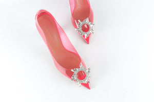 AMINA MUADDI PINK CRYSTAL AND PVC PUMPS EU 38 UK 5 US 8