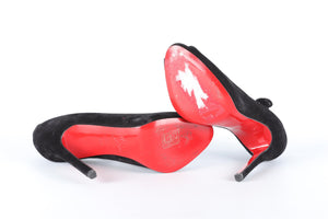 CHRISTIAN LOUBOUTIN BLACK SUEDE SANDALS EU 36.5 UK 3.5 US 6.5