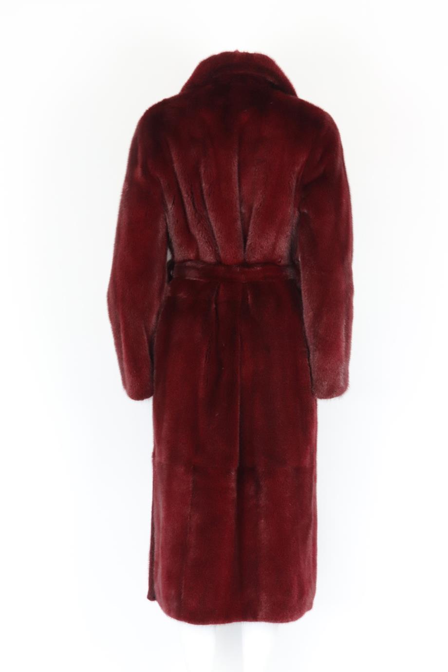 YVES SALOMON BELTED MINK FUR COAT FR 40 UK 12