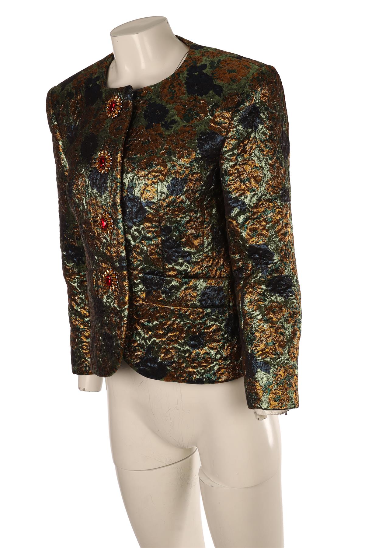 SAINT LAURENT MULTI JACQUARD JACKET FR 34-36 UK 6-8