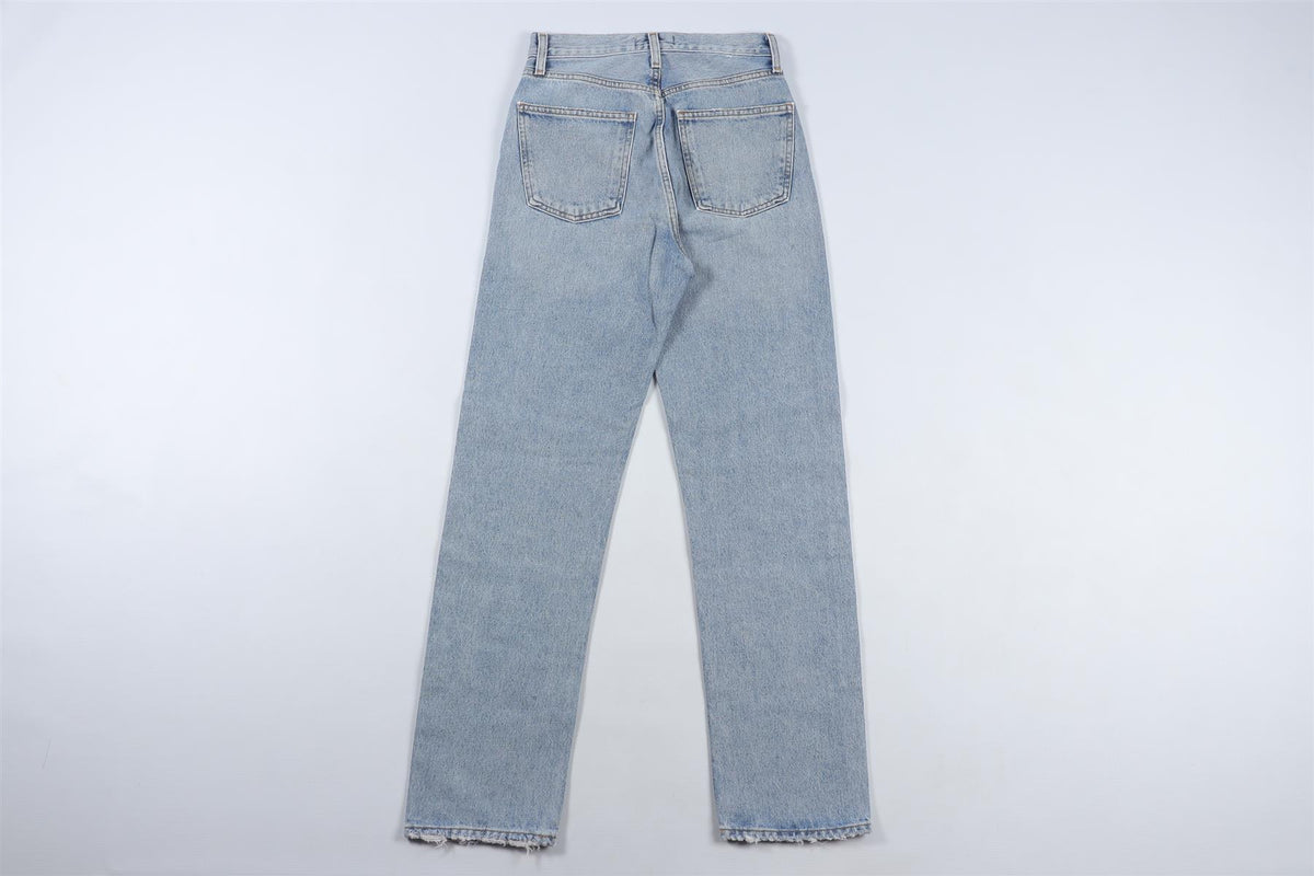 AGOLDE BLUE HIGH RISE STRAIGHT LEG JEANS W24 UK 6
