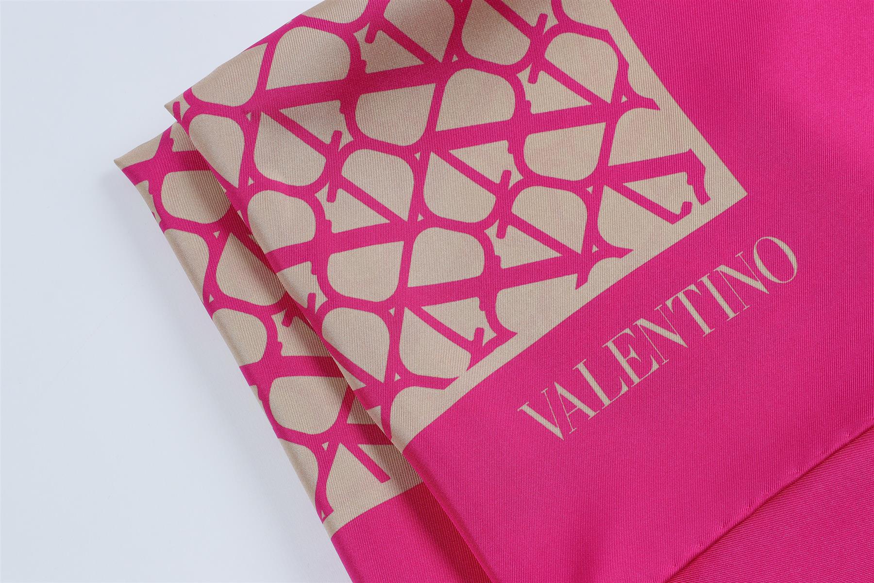 VALENTINO GARAVANI PINK SILK SCARF