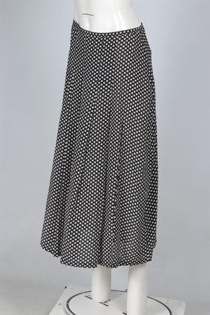 RIXO BLACK SILK MIDI SKIRT LARGE