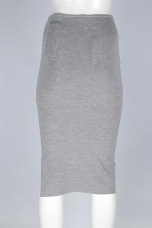 JOSEPH GREY SILK MIDI SKIRT XSMALL