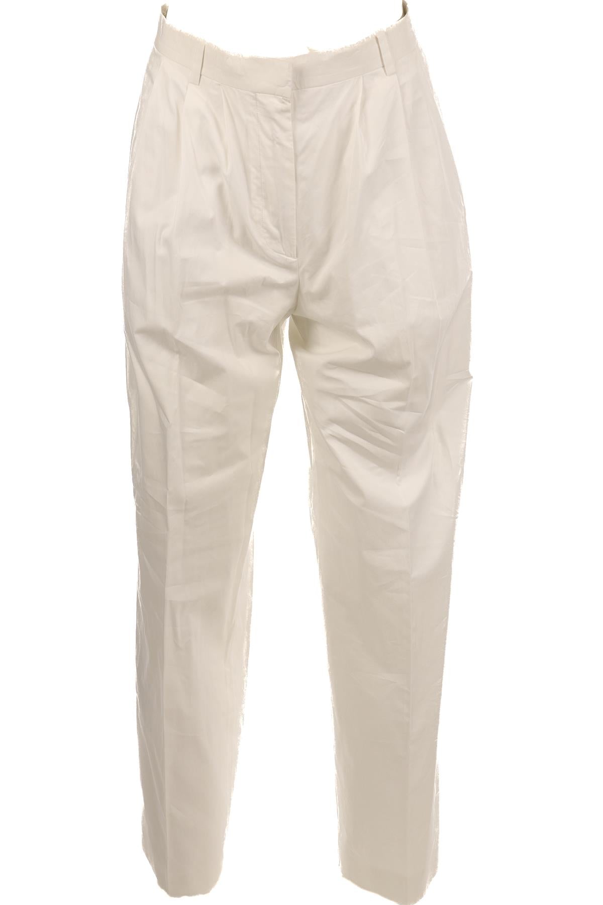 THE ROW WHITE COTTON STRAIGHT LEG PANTS US 2 UK 6