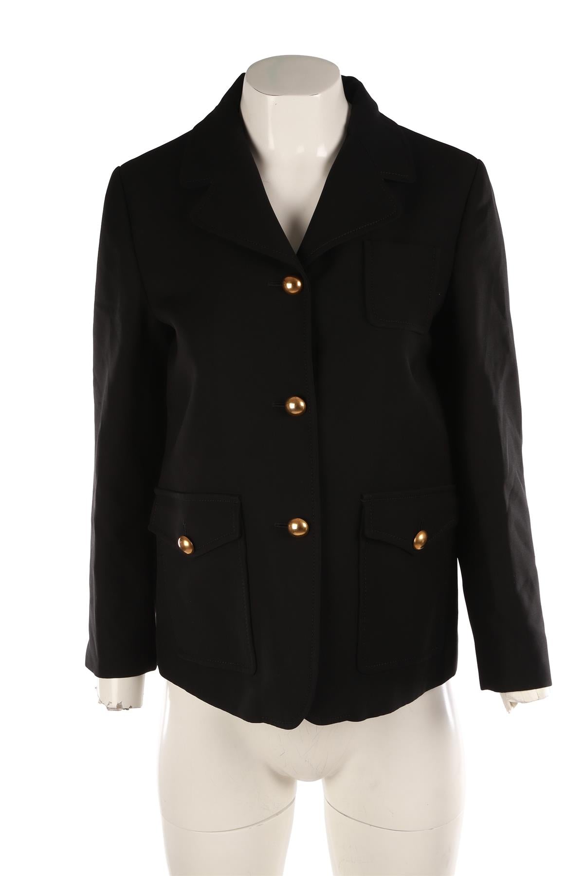 GUCCI BLACK GG SILK BLAZER IT 42 UK 10