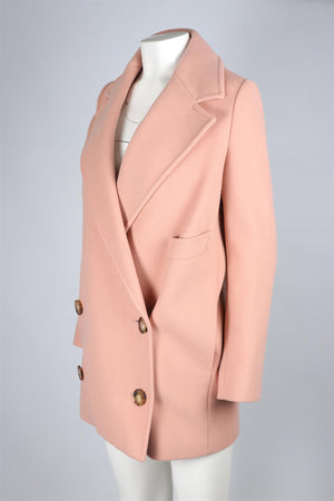 STELLA MCCARTNEY PINK WOOL COAT IT 38 UK 6