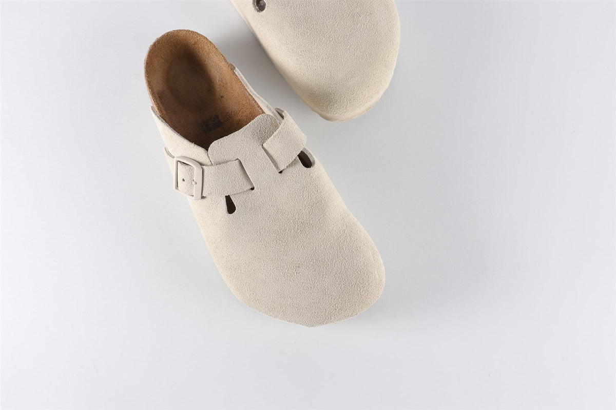 BIRKENSTOCK ECRU SUEDE MULES EU 38 UK 5 US 8