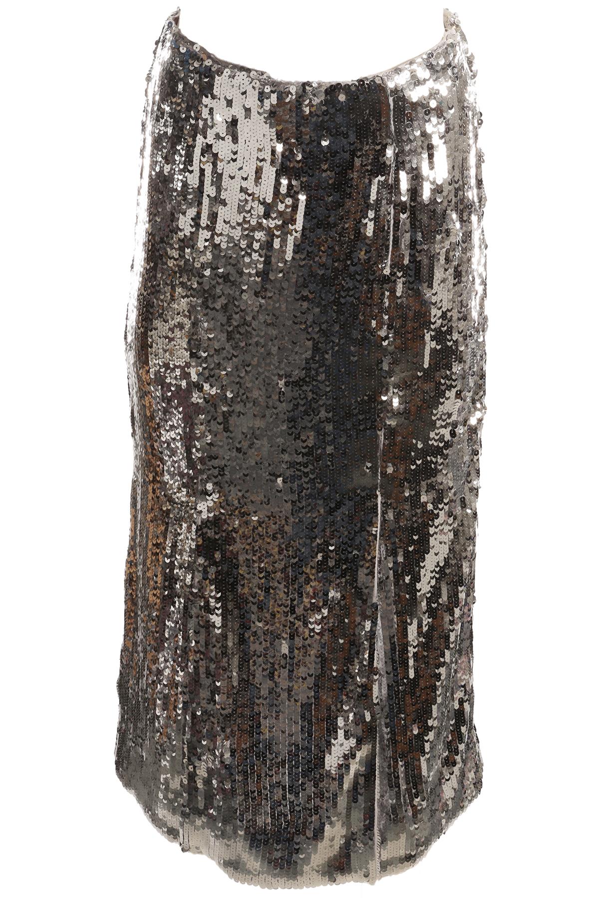 J CREW SILVER SEQUIN MIDI SKIRT US 2 UK 6
