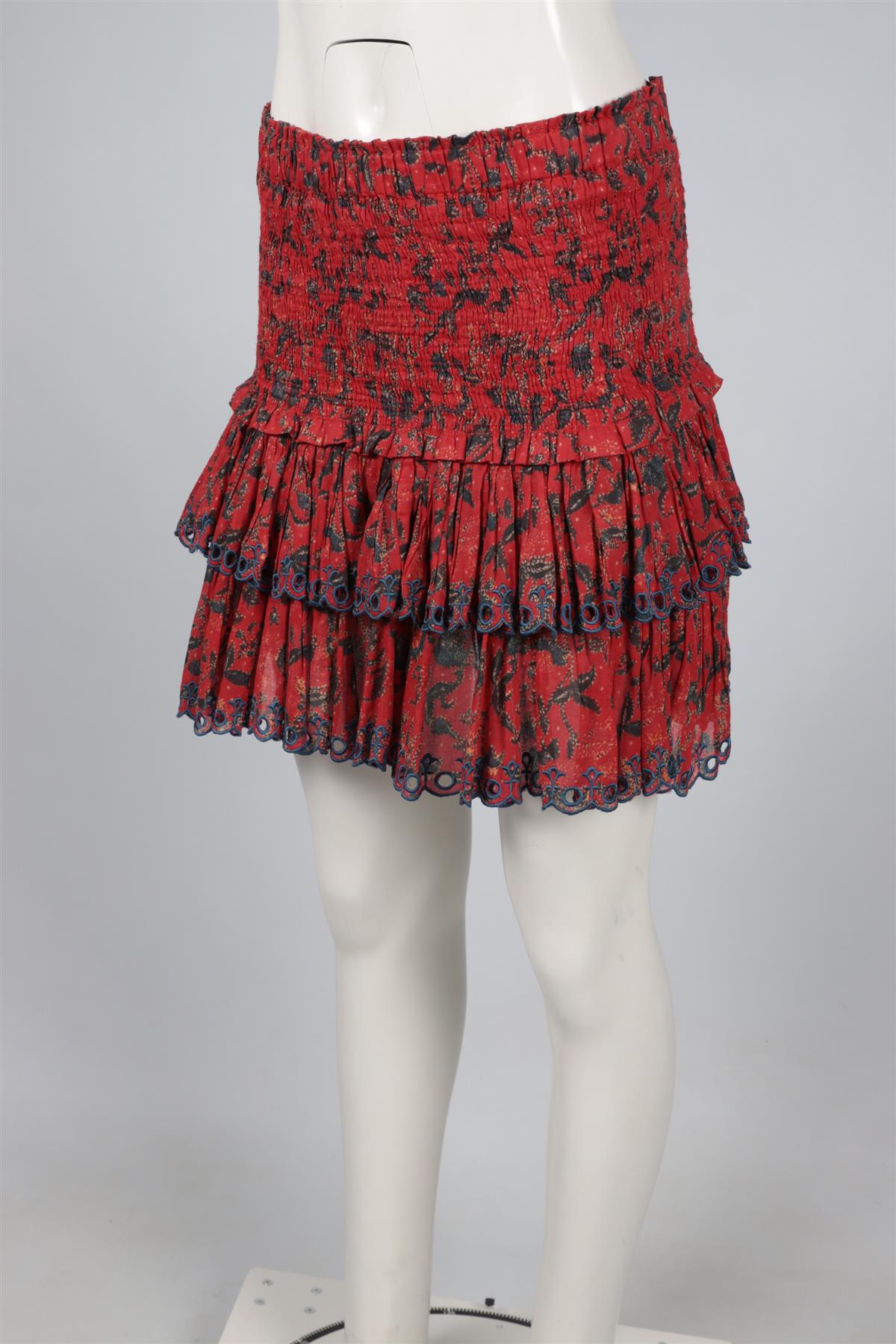 ISABEL MARANT ÉTOILE RED COTTON MINI SKIRT FR 40 UK 12