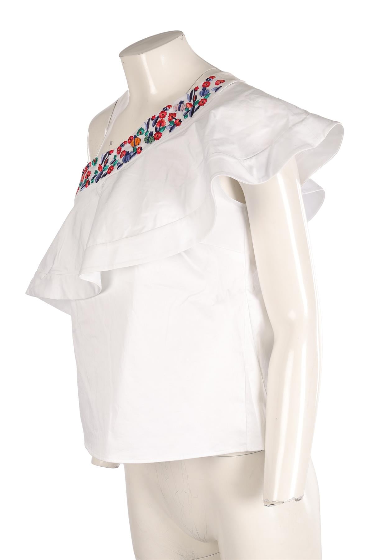SALONI WHITE COTTON TOP US 2 UK 6