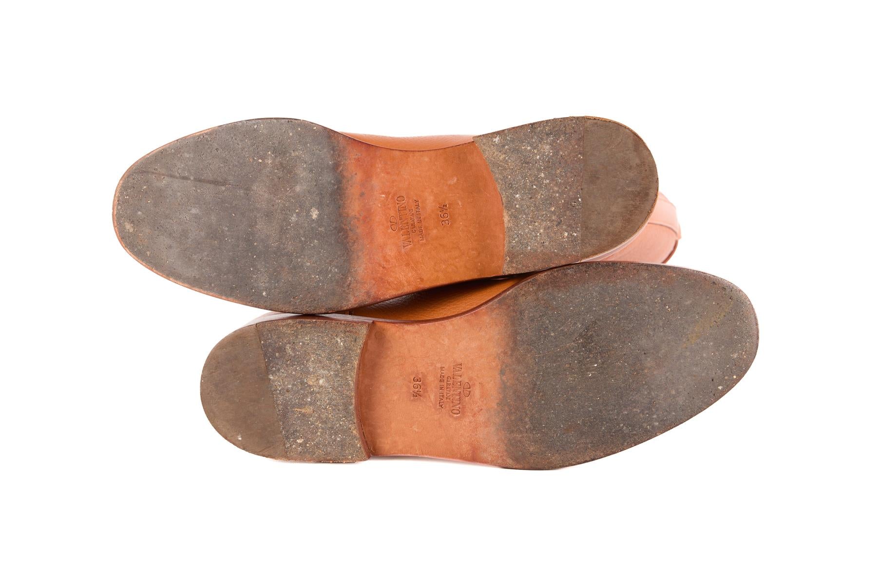 VALENTINO GARAVANI TAN LEATHER KNEE HIGH BOOTS EU 36.5 UK 3.5 US 6.5