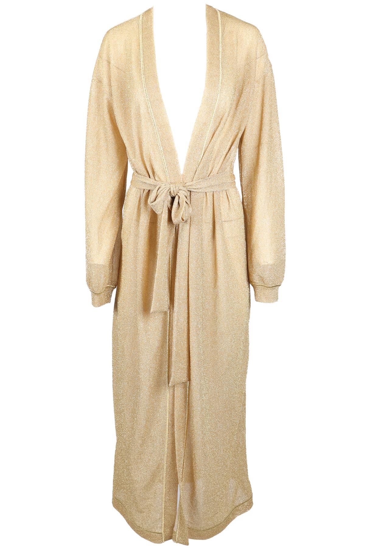 OSÉREE GOLD BELTED KNIT ROBE ONE SIZE