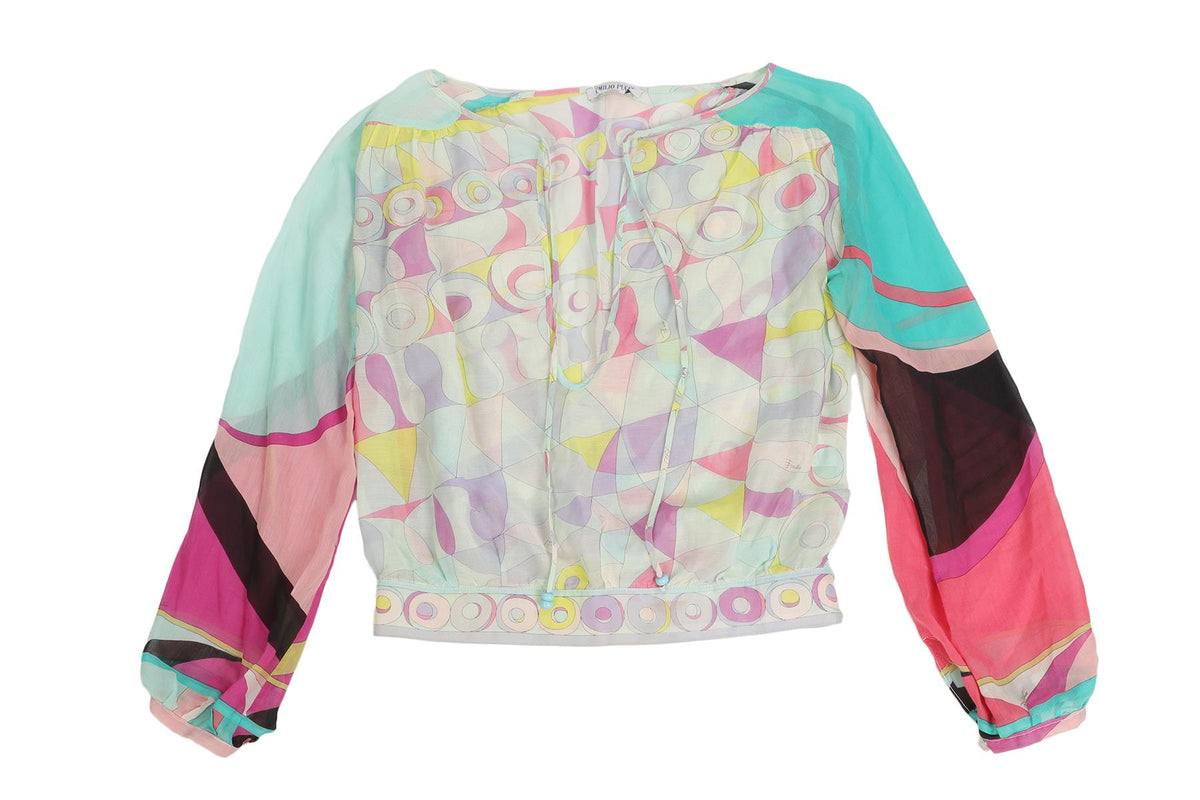 EMILIO PUCCI MULTI VINTAGE COTTON TOP IT 38 UK 6