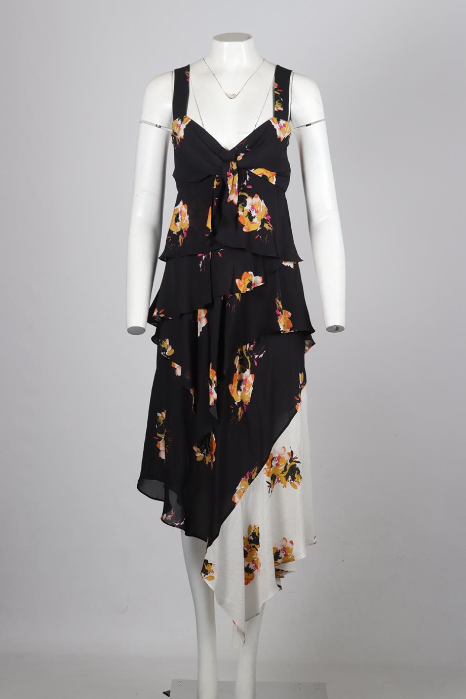 A.L.C. FLORAL PRINT SILK MAXI DRESS US 6 UK 10