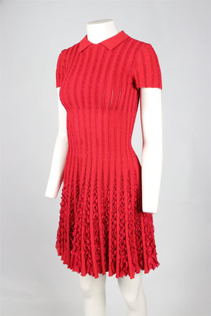 ALAÏA RED SILK MINI DRESS FR 36 UK 8