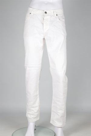 LORO PIANA WHITE MEN'S COTTON STRAIGHT LEG JEANS UK/US W34