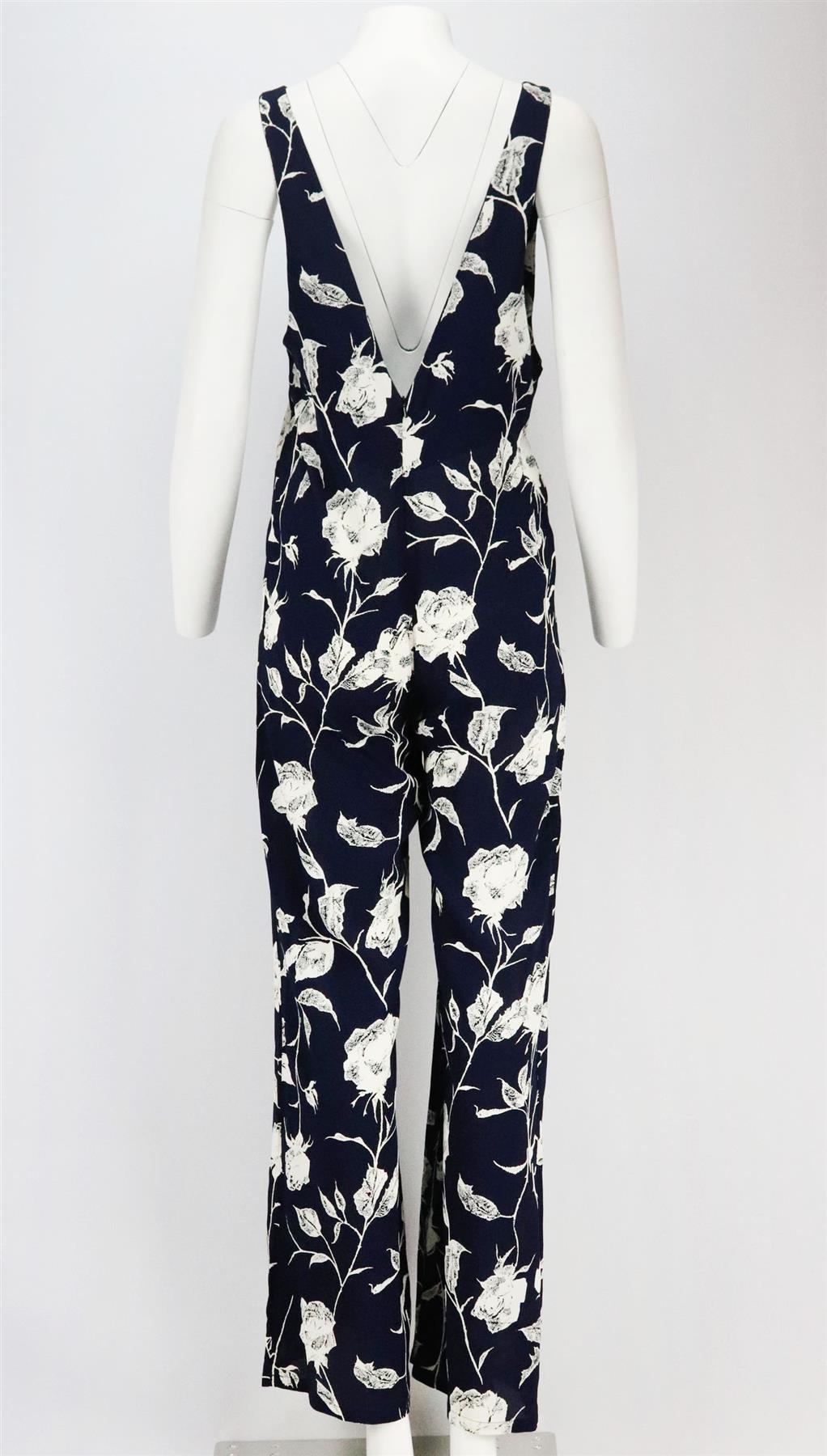 FLYNN SKYE FLORAL PRINT CREPE JUMPSUIT SMALL