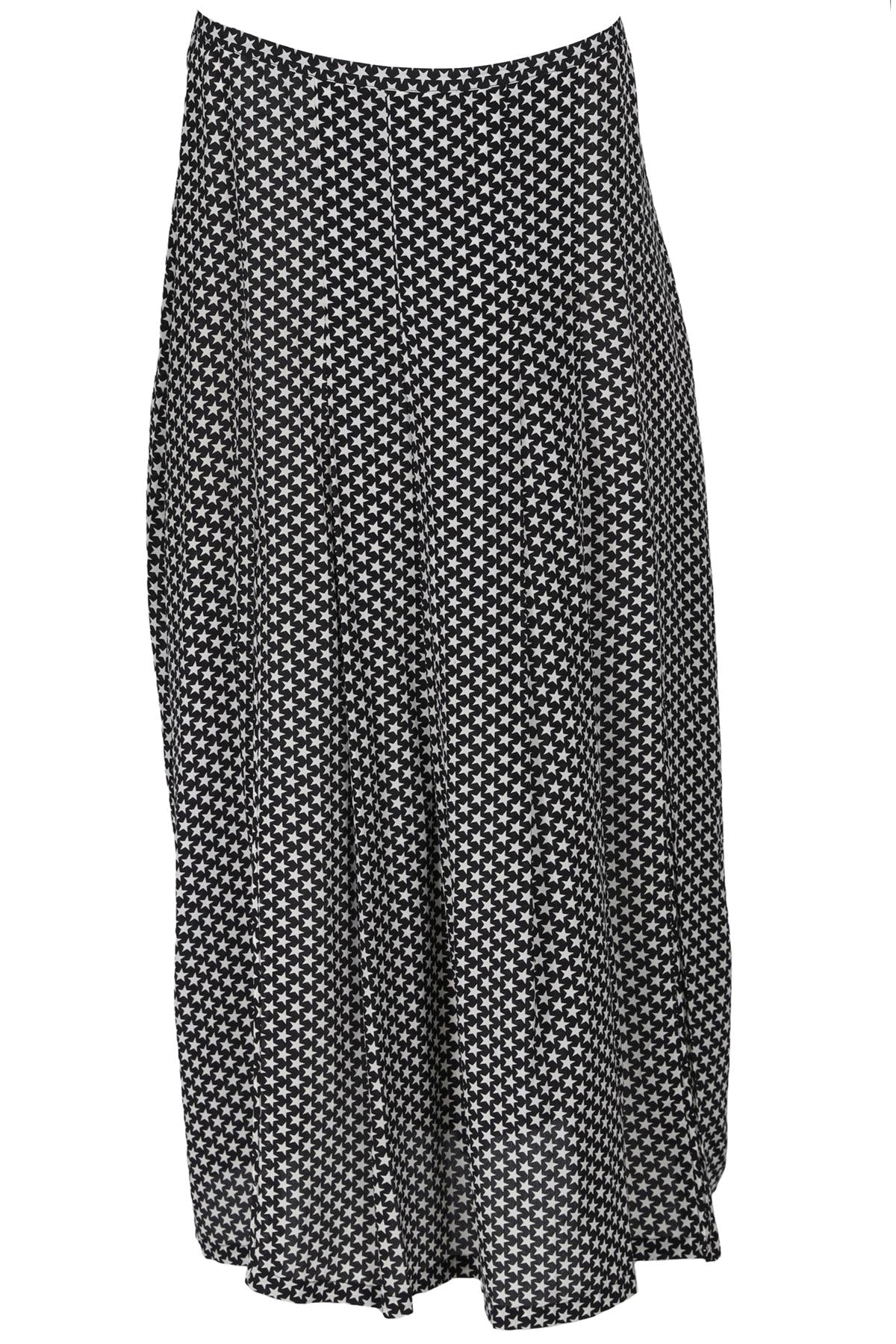 RIXO BLACK SILK MIDI SKIRT LARGE
