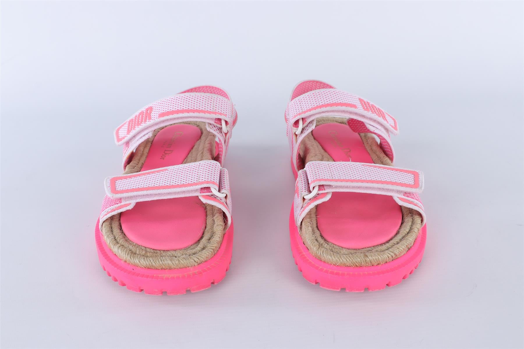 CHRISTIAN DIOR PINK DIORACT FABRIC SANDALS EU 38 UK 5