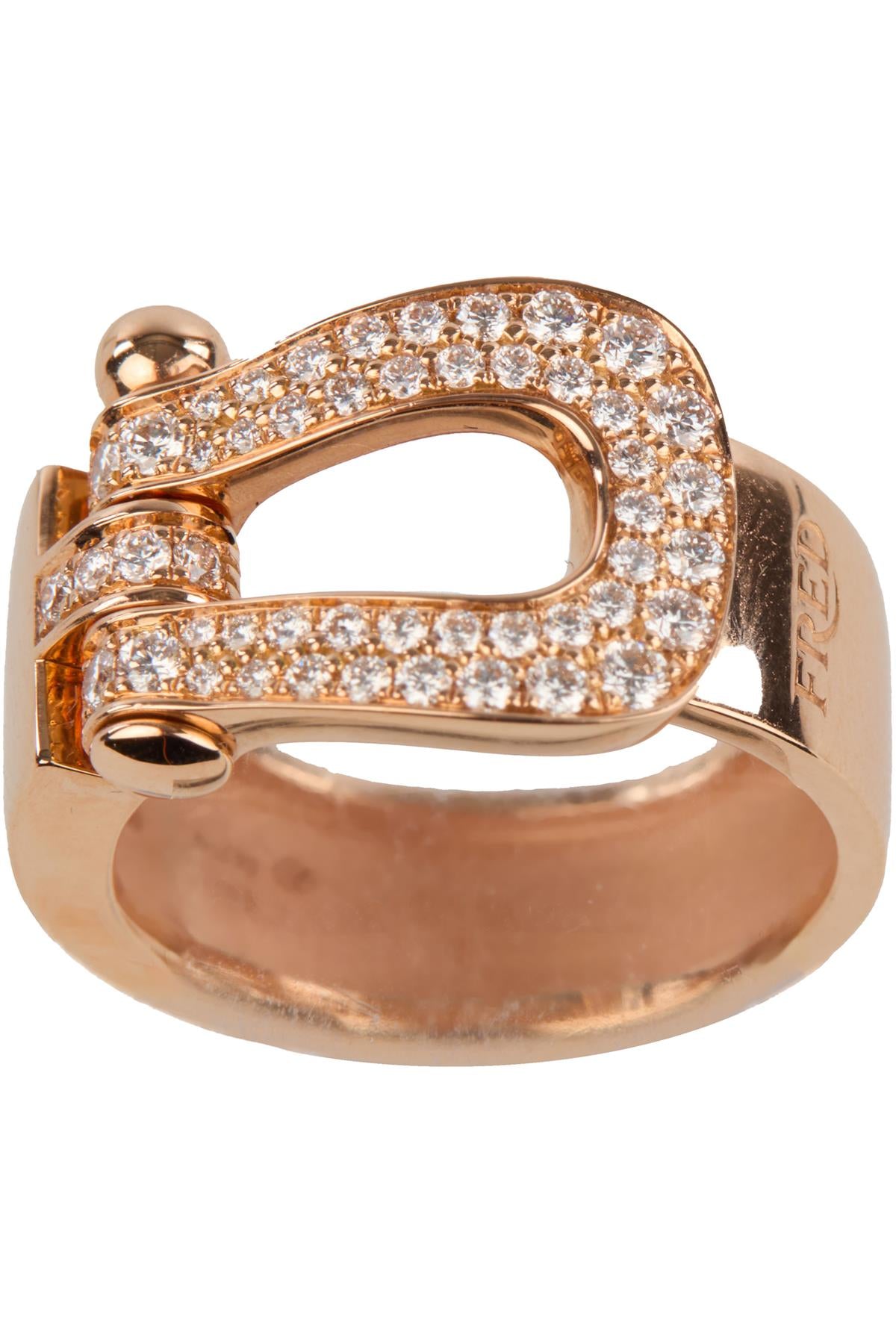 FRED FORCE 10 18K ROSE GOLD AND DIAMOND RING SIZE 53